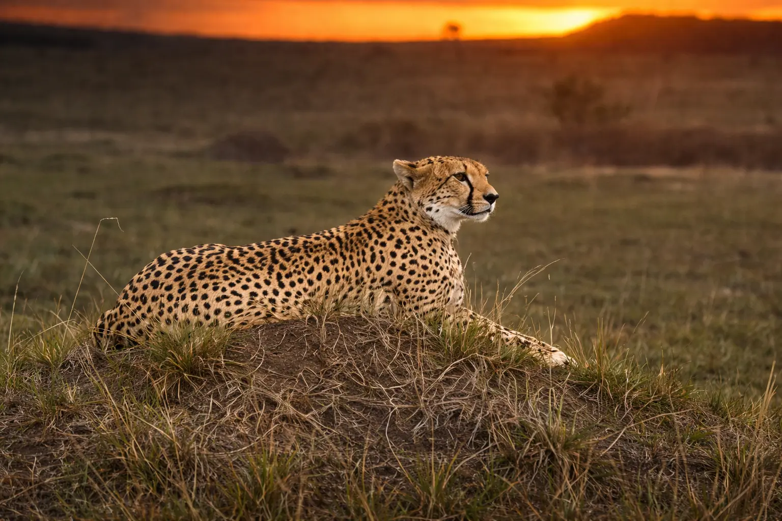Wildlife on the open plains of the Masai Mara