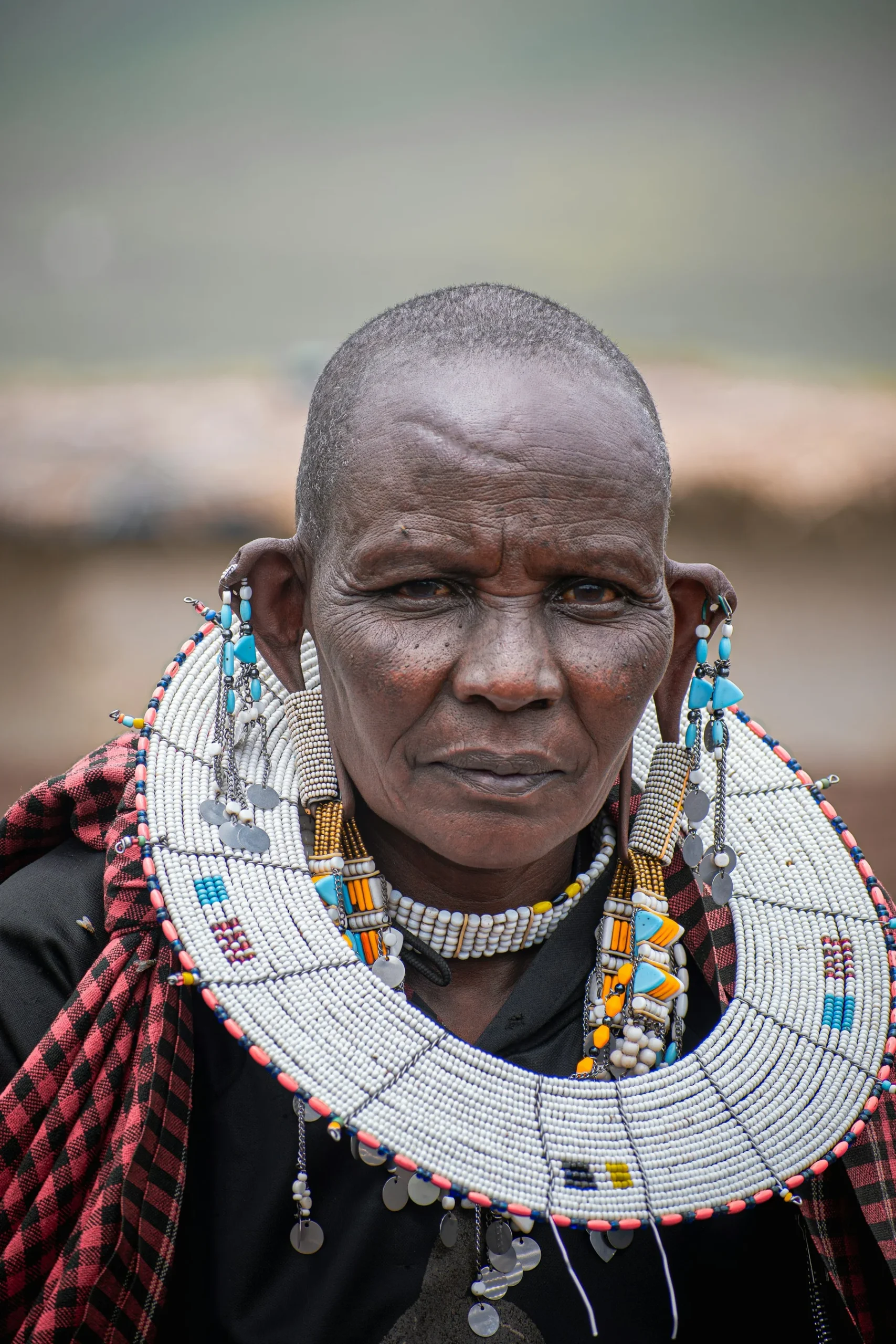 Maasai woman wearing detailed beadwork