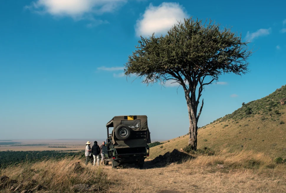 How many days in Masai Mara: safari vehicle beneath an acacia tree
