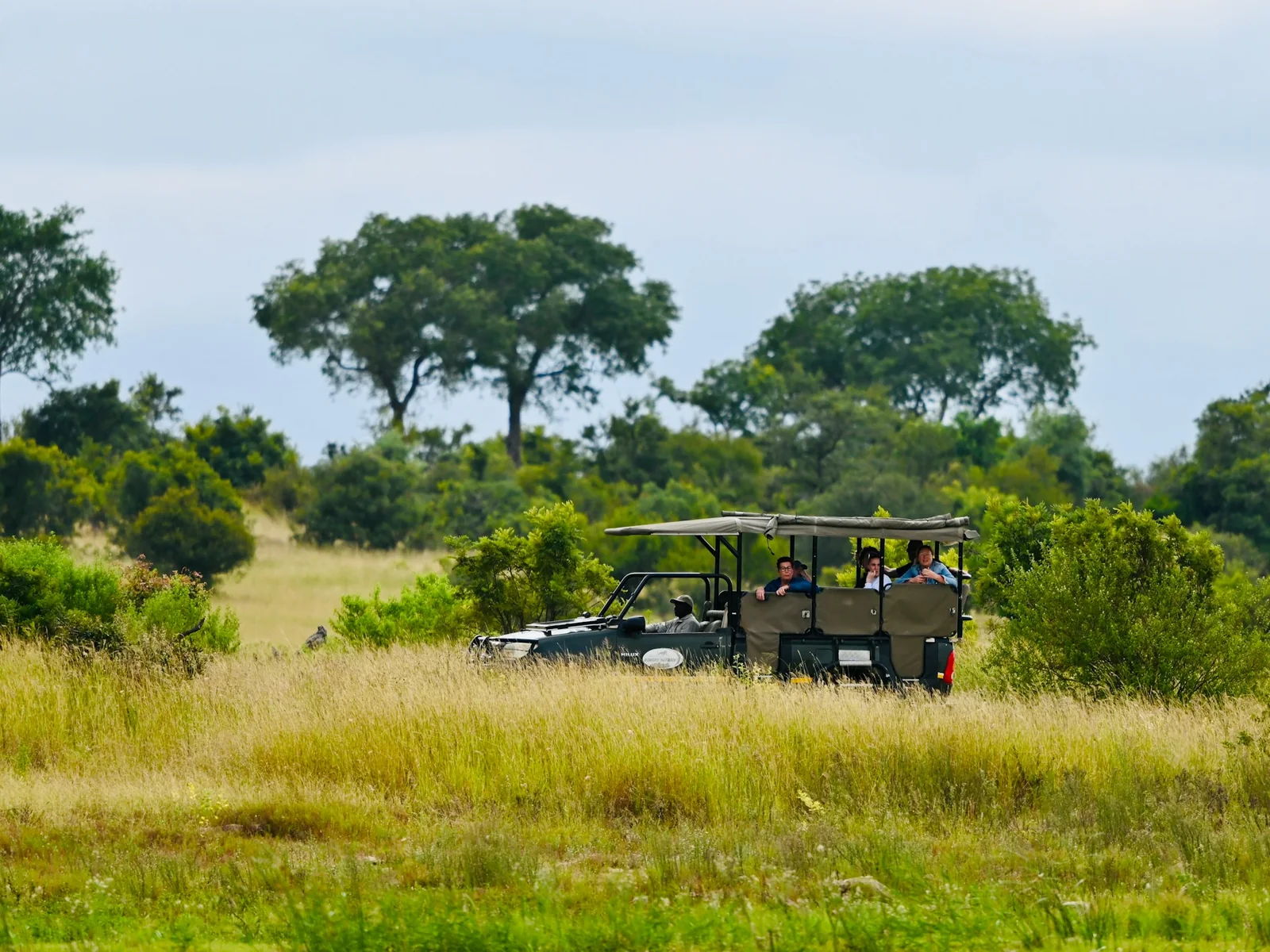 Travellers sharing a safari vehicle in Kenya
