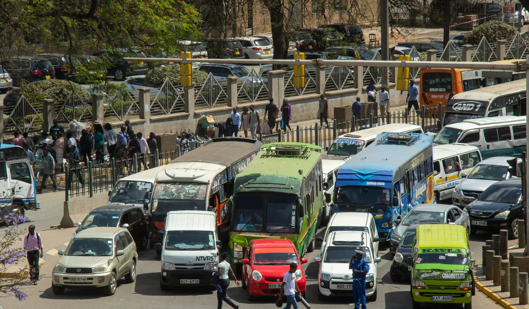 Busy Nairobi traffic during a transfer between JKIA and Wilson Airport