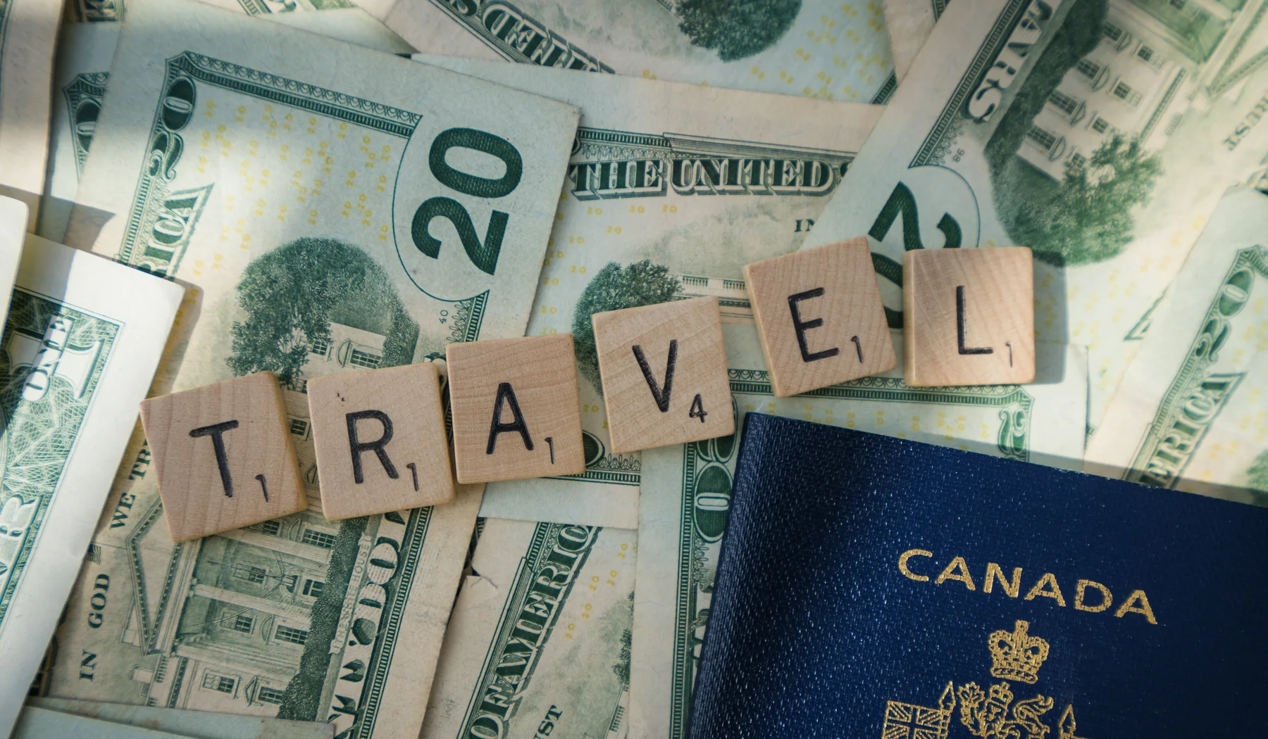 Passport, travel letters and money arranged for trip planning