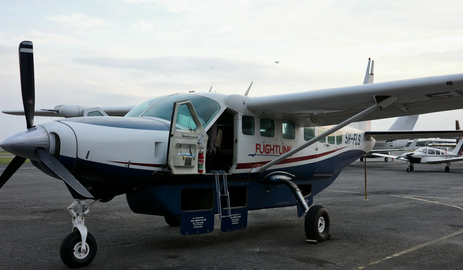 Cessna Caravan aircraft parked at Wilson Airport in Nairobi